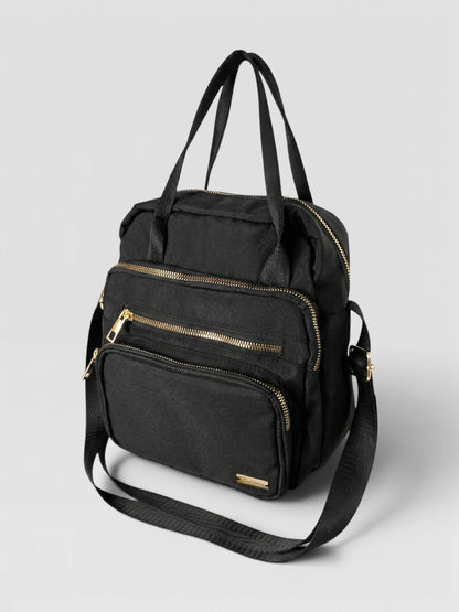 Bolso Multifunción Deportivo en Lona - Negro y Beige (Elen)