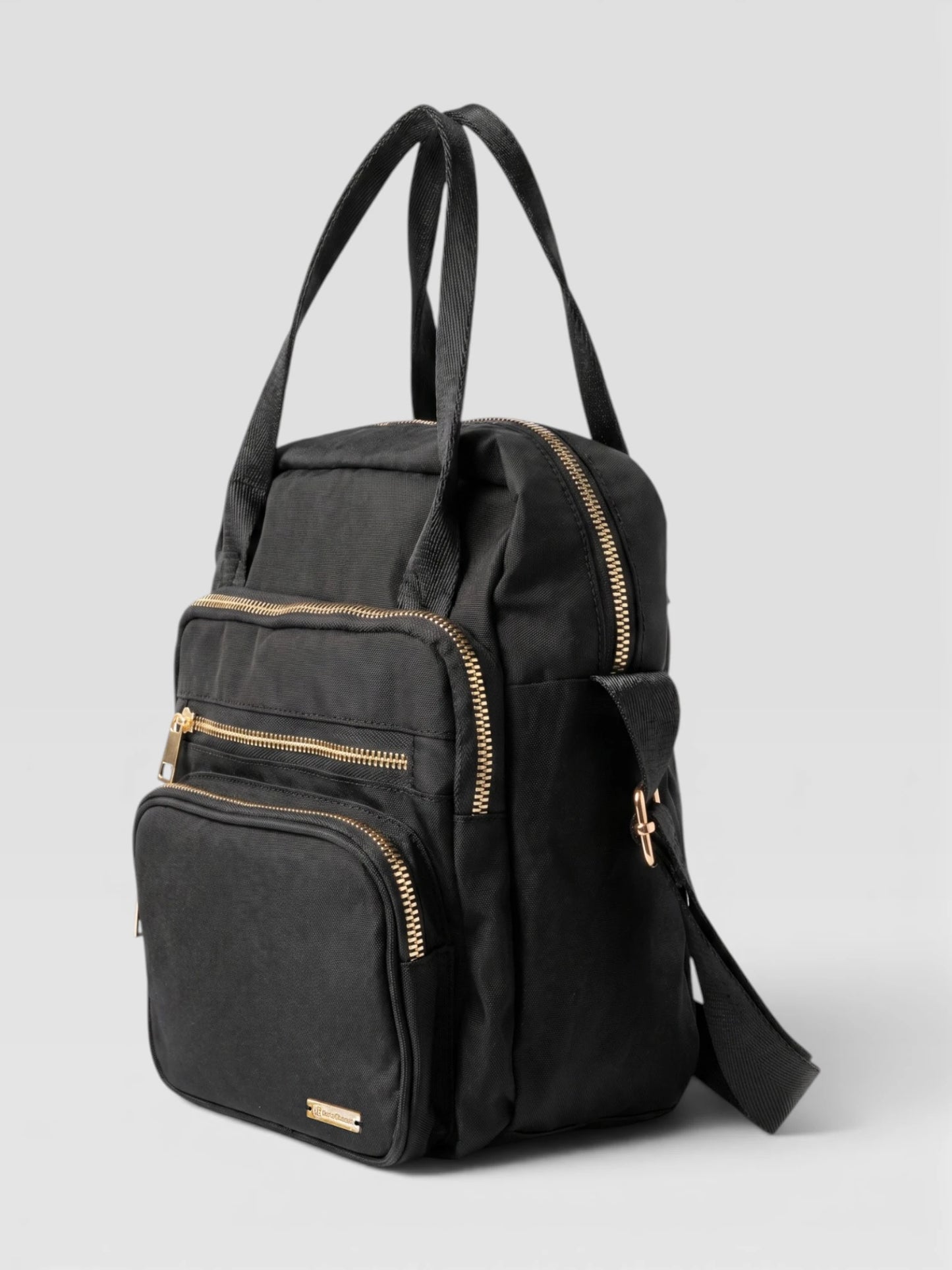 Bolso Multifunción Deportivo en Lona - Negro y Beige (Elen)