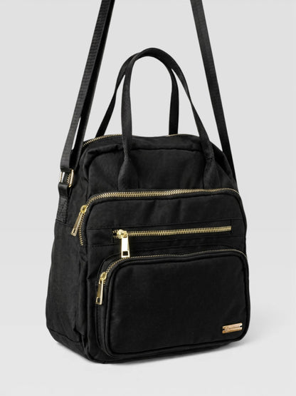Bolso Multifunción Deportivo en Lona - Negro y Beige (Elen)