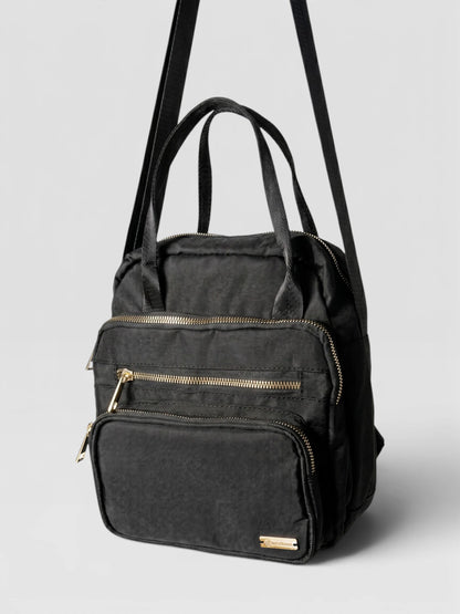 Bolso Multifunción Deportivo en Lona - Negro y Beige (Elen)