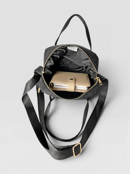 Bolso Multifunción Deportivo en Lona - Negro y Beige (Elen)