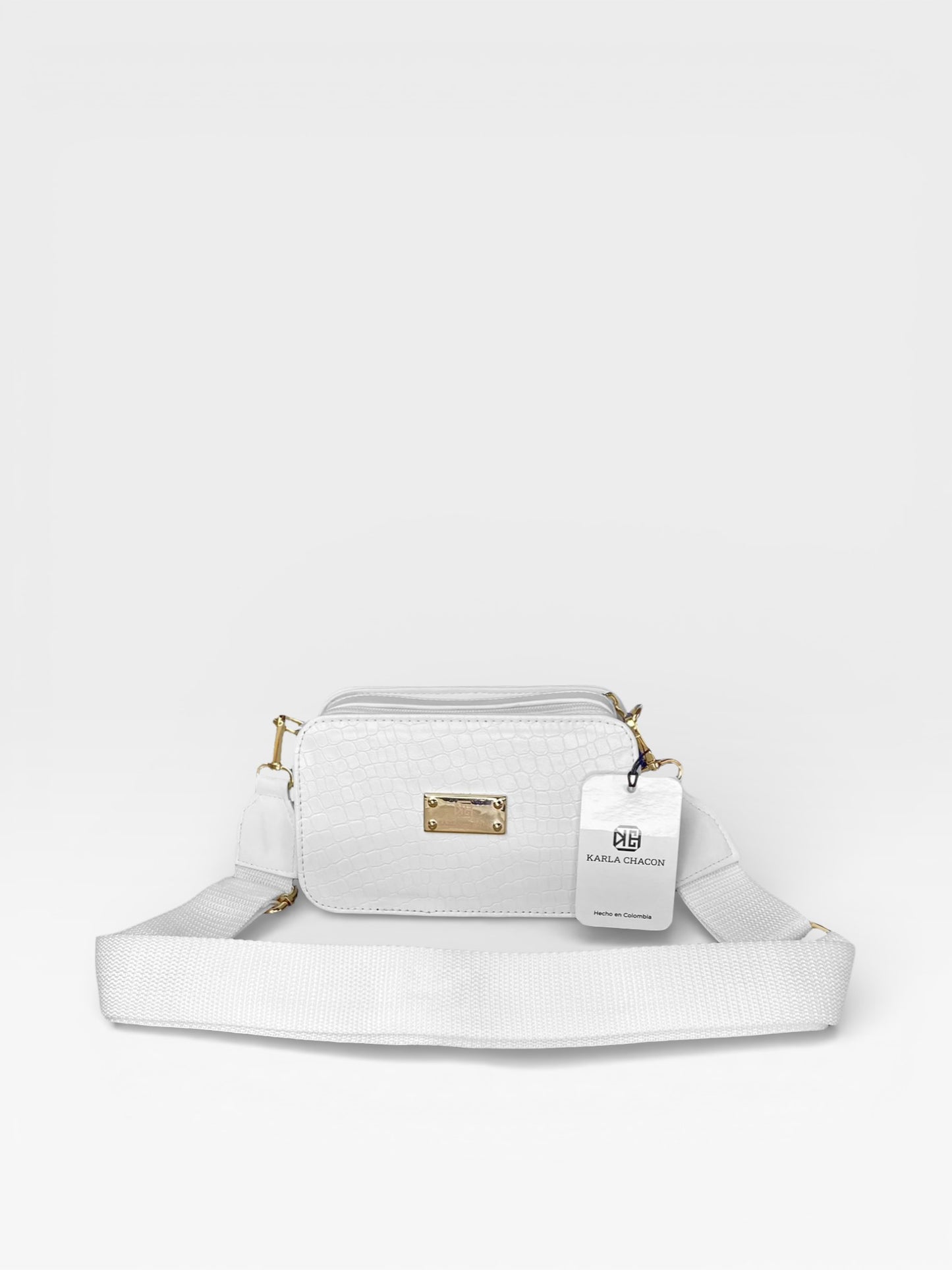 Bolso Bandolera Manos Libres - Blanco y Negro (Evah)