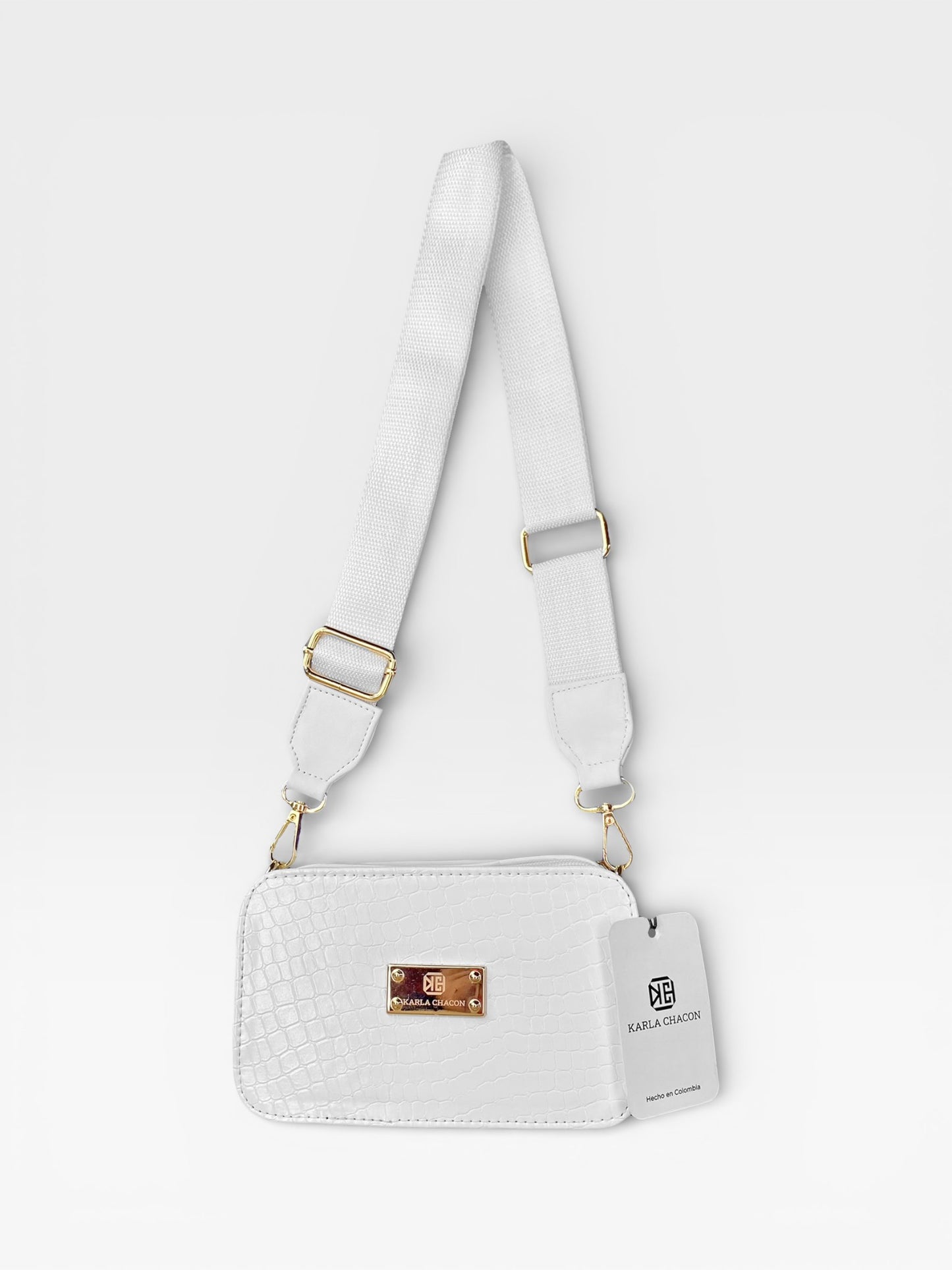 Bolso Bandolera Manos Libres - Blanco y Negro (Evah)