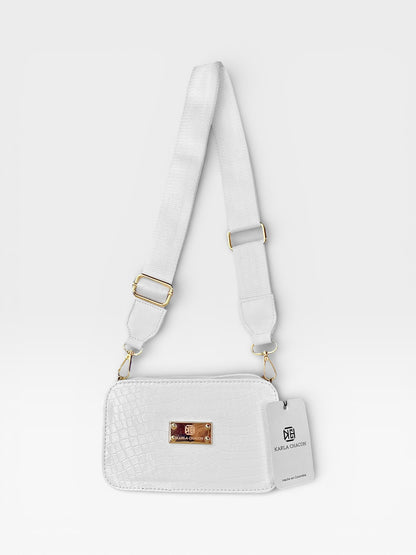 Bolso Bandolera Manos Libres - Blanco y Negro (Evah)