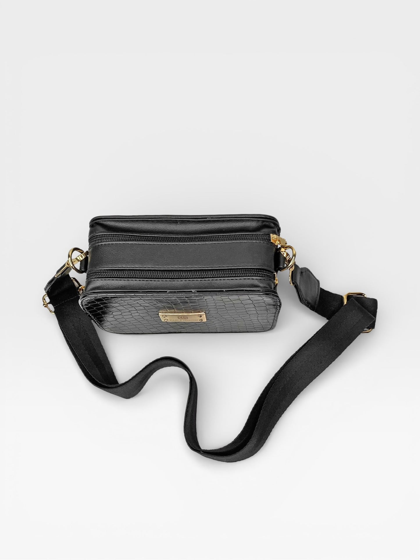 Bolso Bandolera Manos Libres - Blanco y Negro (Evah)