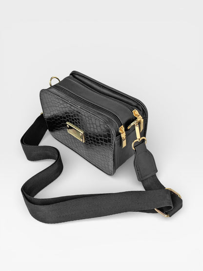 Bolso Bandolera Manos Libres - Blanco y Negro (Evah)