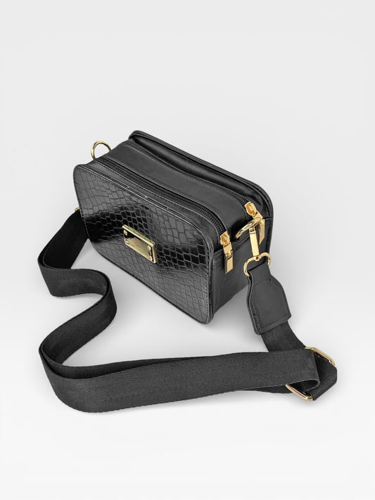 Bolso Bandolera Manos Libres - Blanco y Negro (Evah)