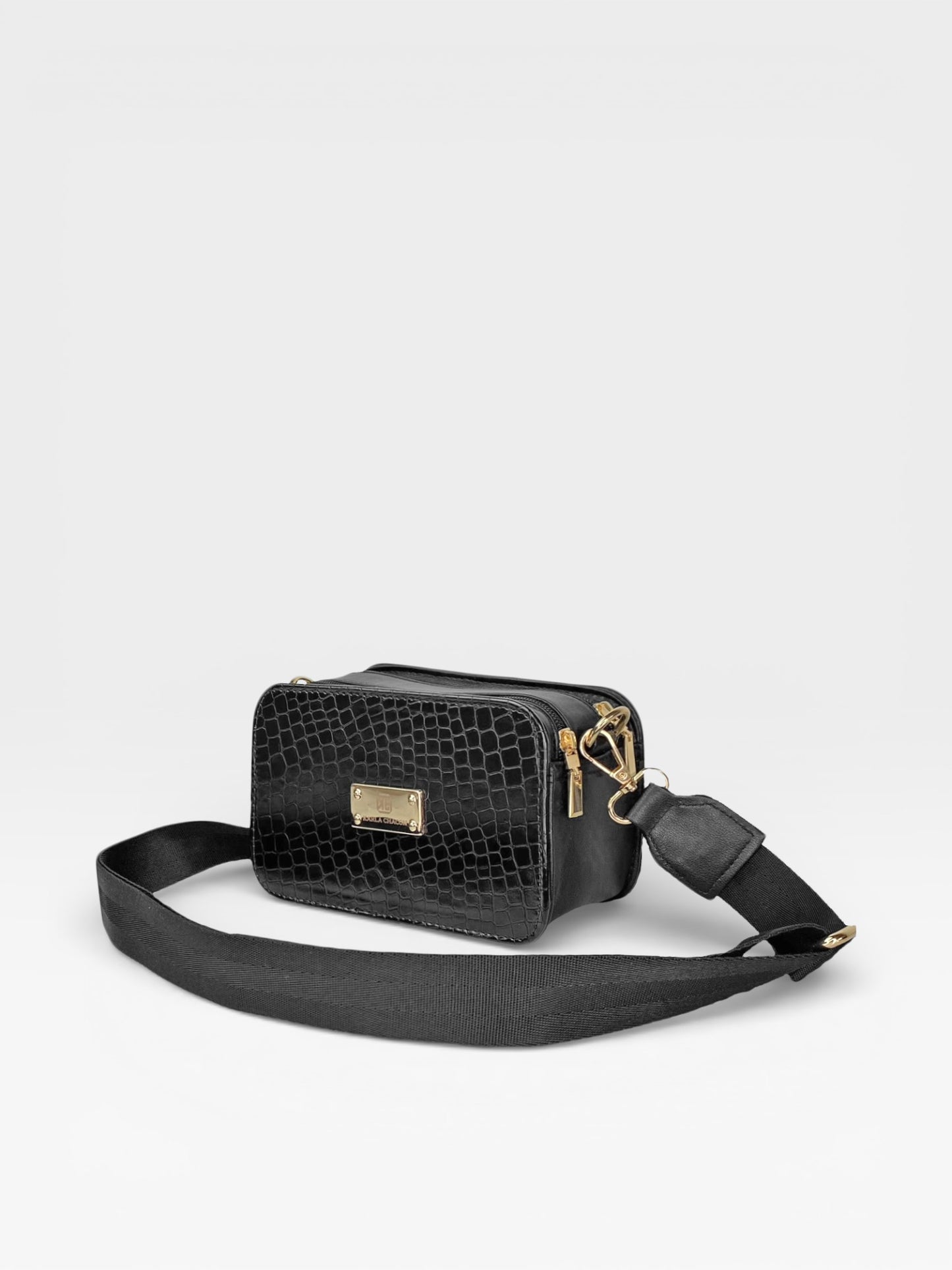 Bolso Bandolera Manos Libres - Blanco y Negro (Evah)