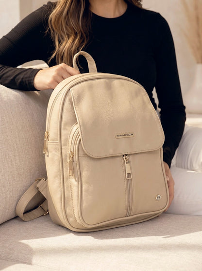 Bolso Morral Pequeño  Casual - Negro y Beige (Fabi)