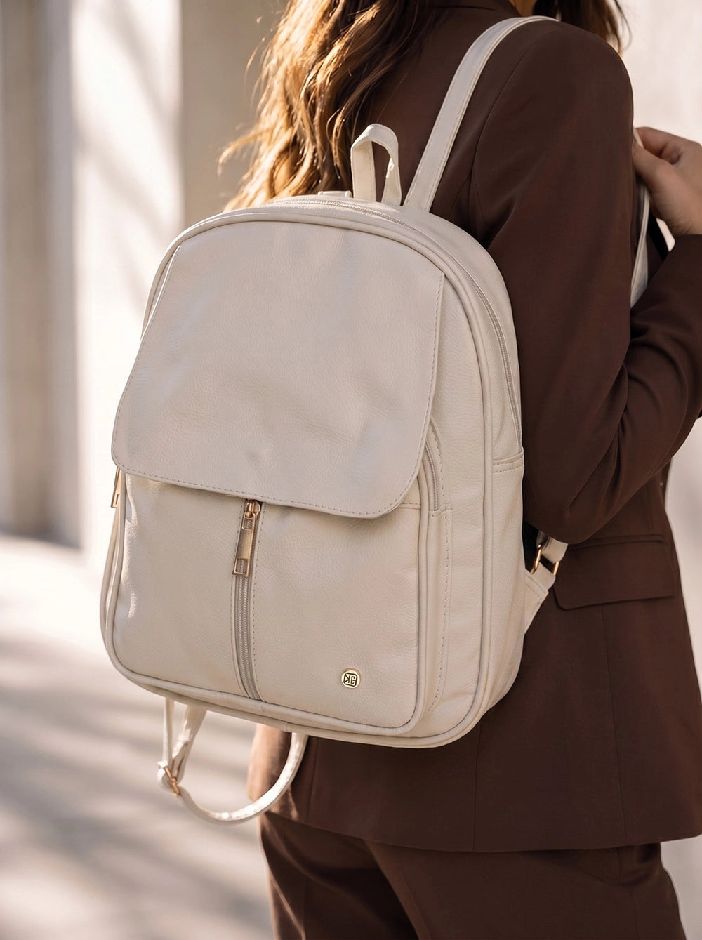 Bolso Morral Pequeño  Casual - Negro y Beige (Fabi)