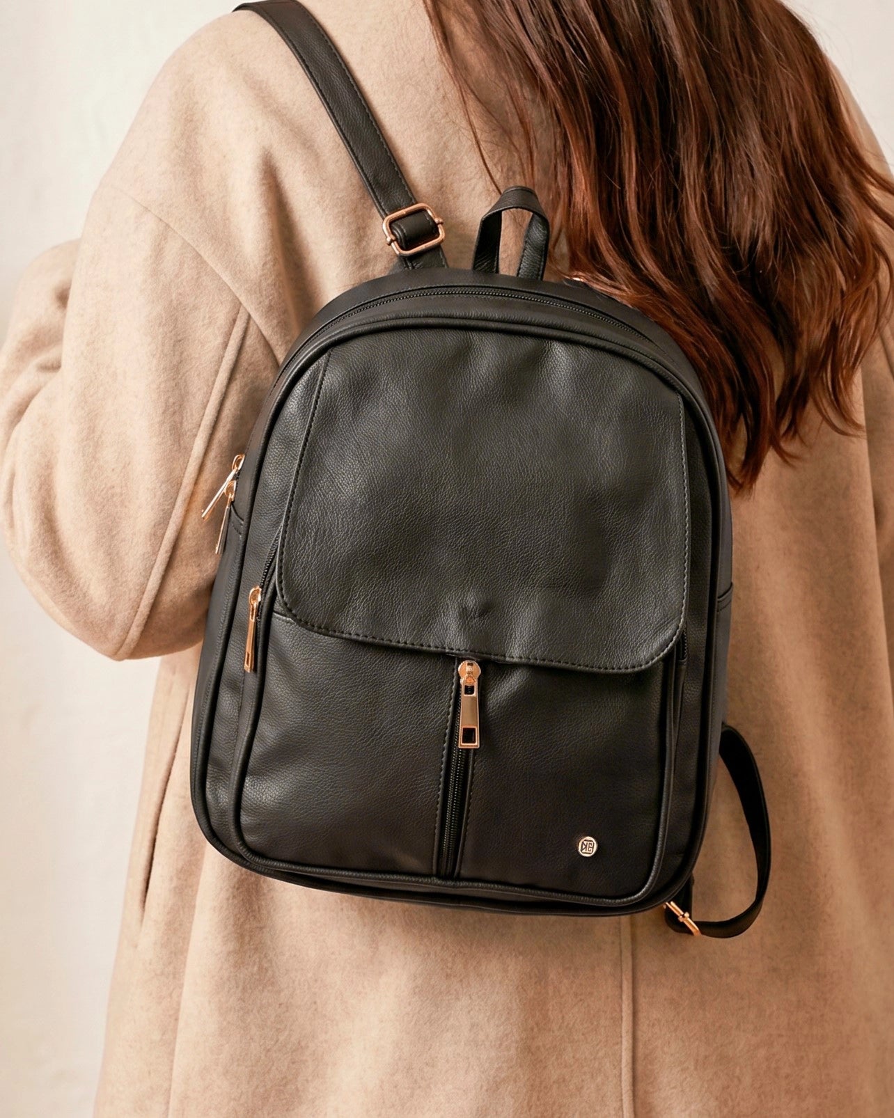 Bolso Morral Pequeño  Casual - Negro, Arena  y Beige (Fabi)