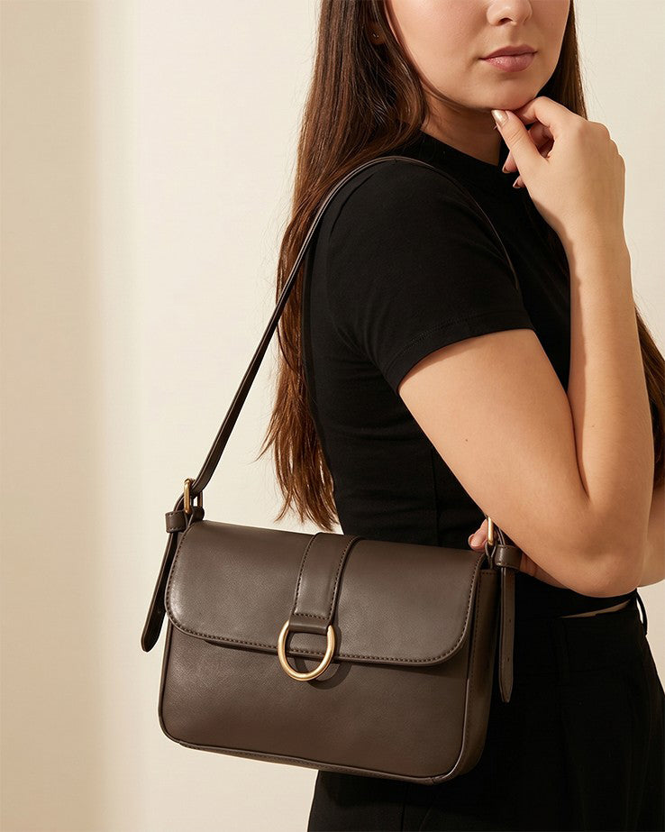 Bolso Bandolera Crossbody - Café y Negro (Frida)
