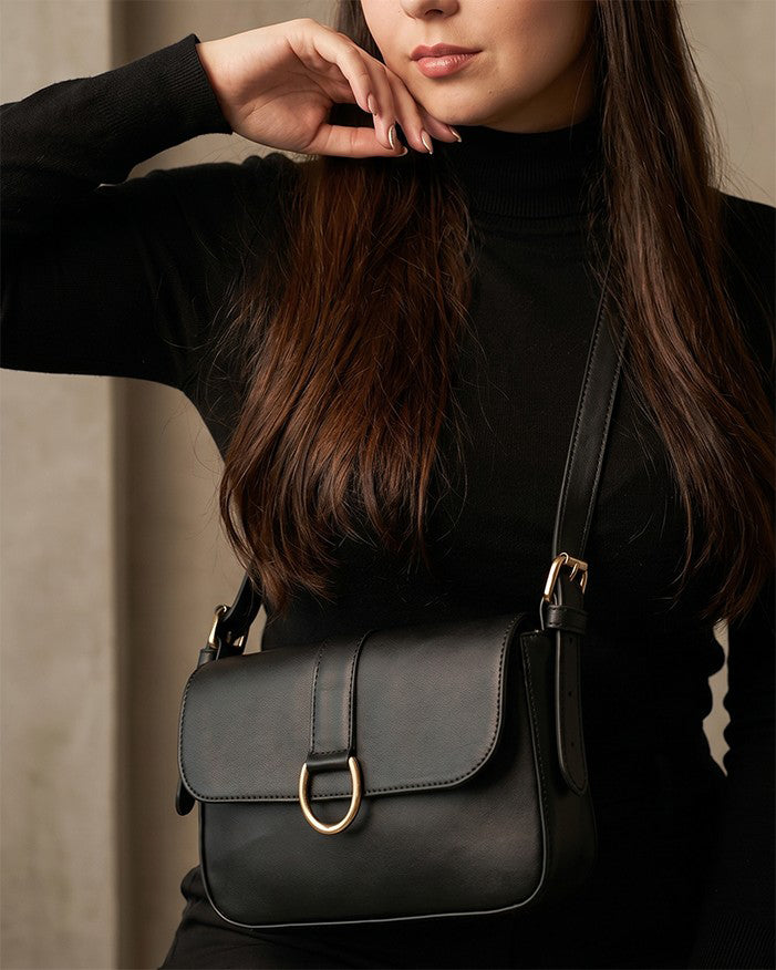 Bolso Bandolera Crossbody - Café y Negro (Frida)
