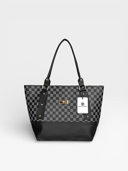 Bolso Cartera Gala con Cosmetiquera - Negro y Beige