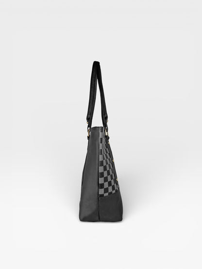 Bolso Cartera Gala con Cosmetiquera - Negro y Beige