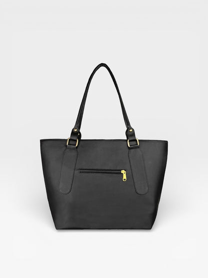 Bolso Cartera Gala con Cosmetiquera - Negro y Beige