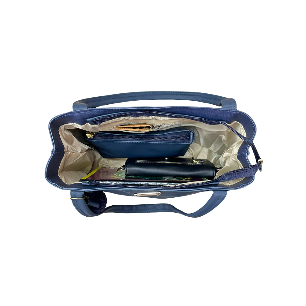 Bolso Gema Azul con Cosmetiquera