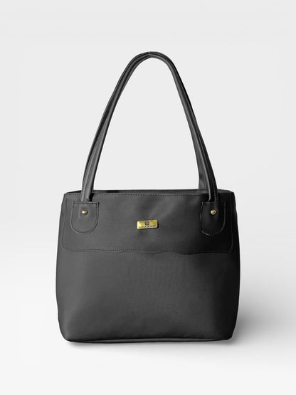 Bolso Cartera con Cosmetiquera - Negro y Beige (Gema)