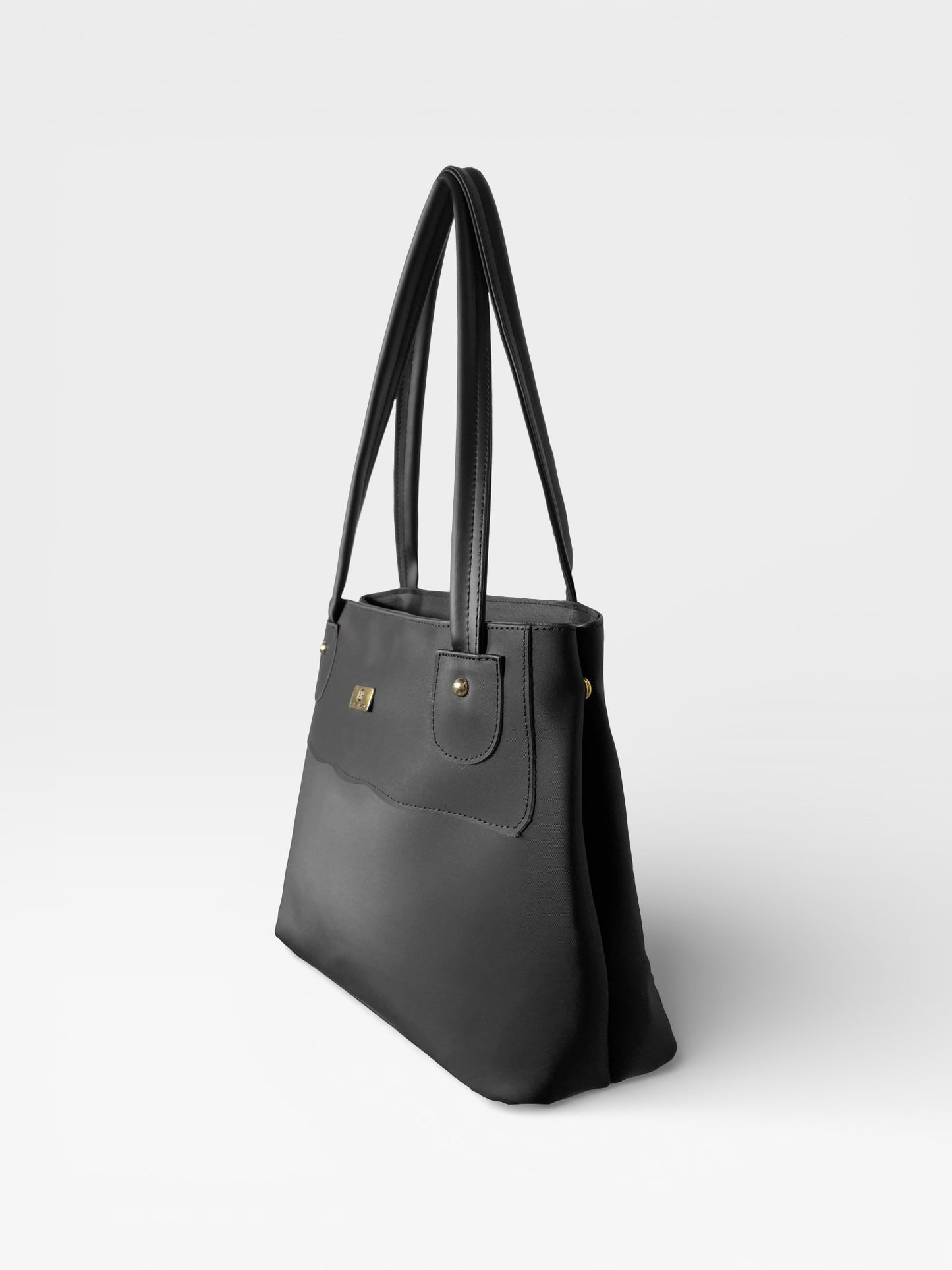 Bolso Cartera con Cosmetiquera - Negro y Beige (Gema)