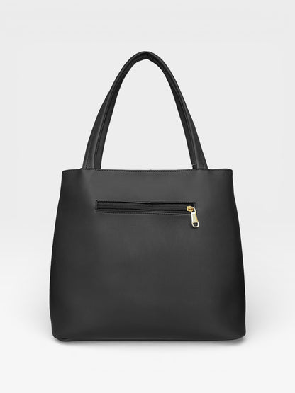 Bolso Cartera con Cosmetiquera - Negro y Beige (Gema)