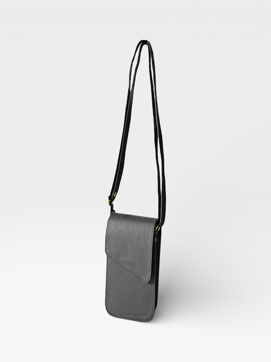 Bolso Bandolera Portacelular Manos Libres - Negro, Blanco y Miel (Geny)