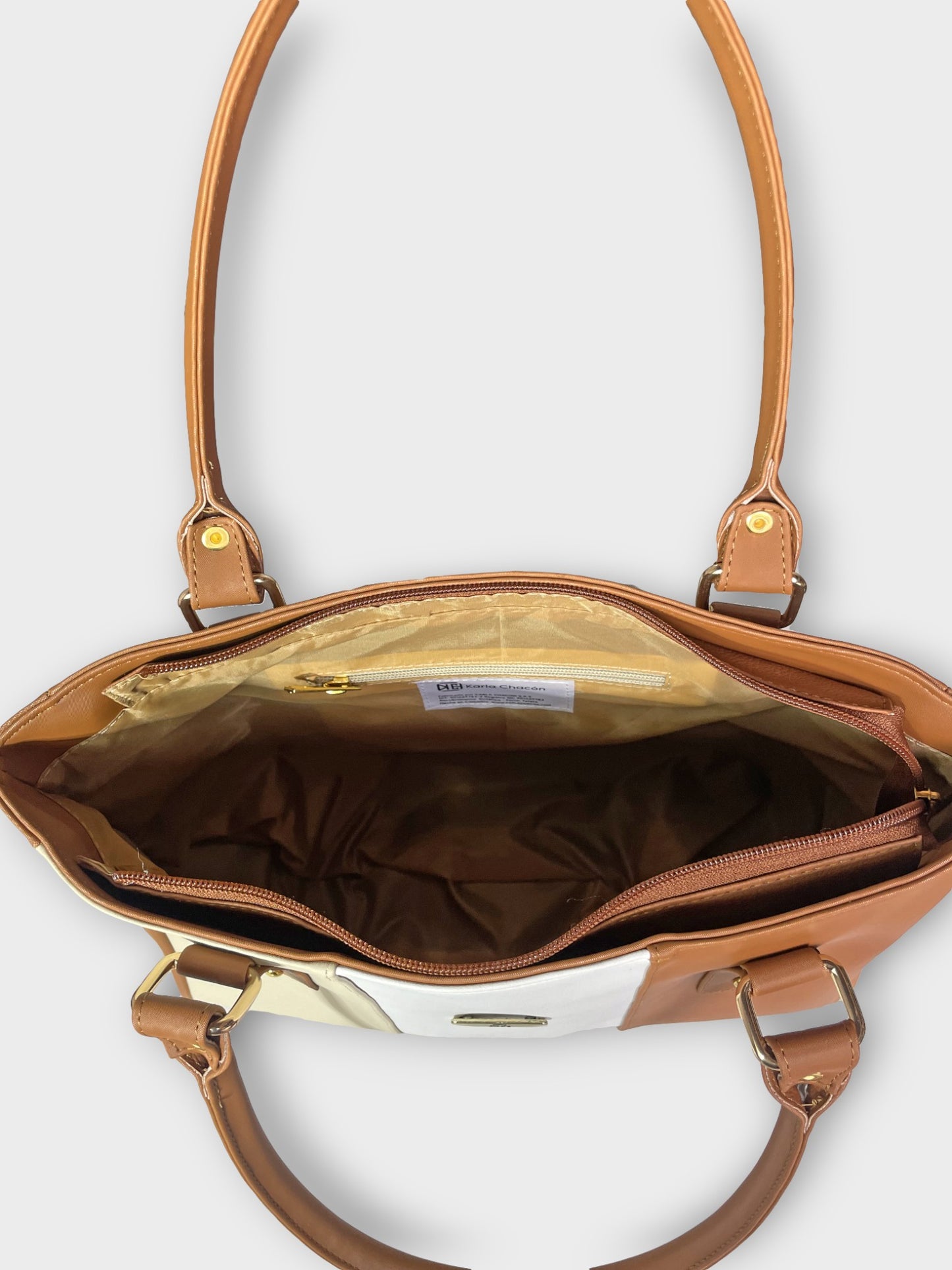 Bolso Gera con Monedero Tricolor - Negro, Miel y Rojo