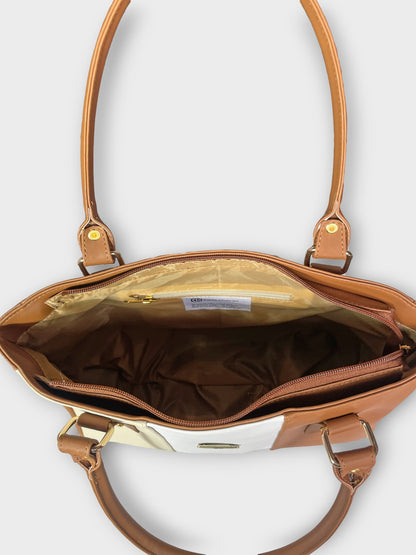 Bolso Gera con Monedero Tricolor - Negro, Miel y Rojo