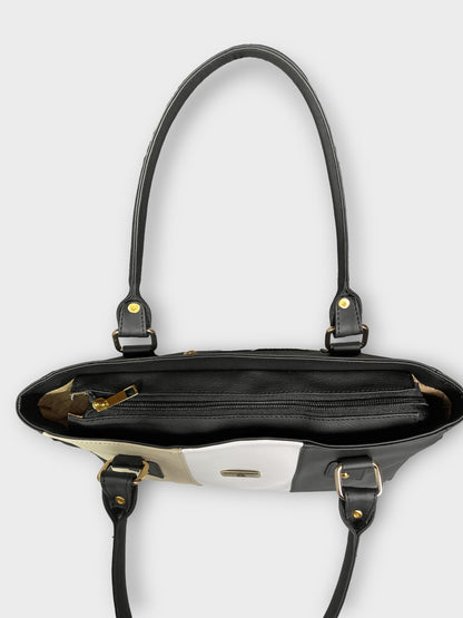 Bolso Gera con Monedero Tricolor - Negro, Miel y Rojo