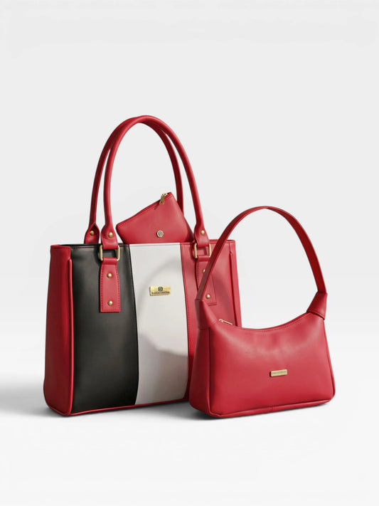 Set de tres piezas Combo Bolso Tote + Bandolera Manos libres + Monedero (Gera-Praga)