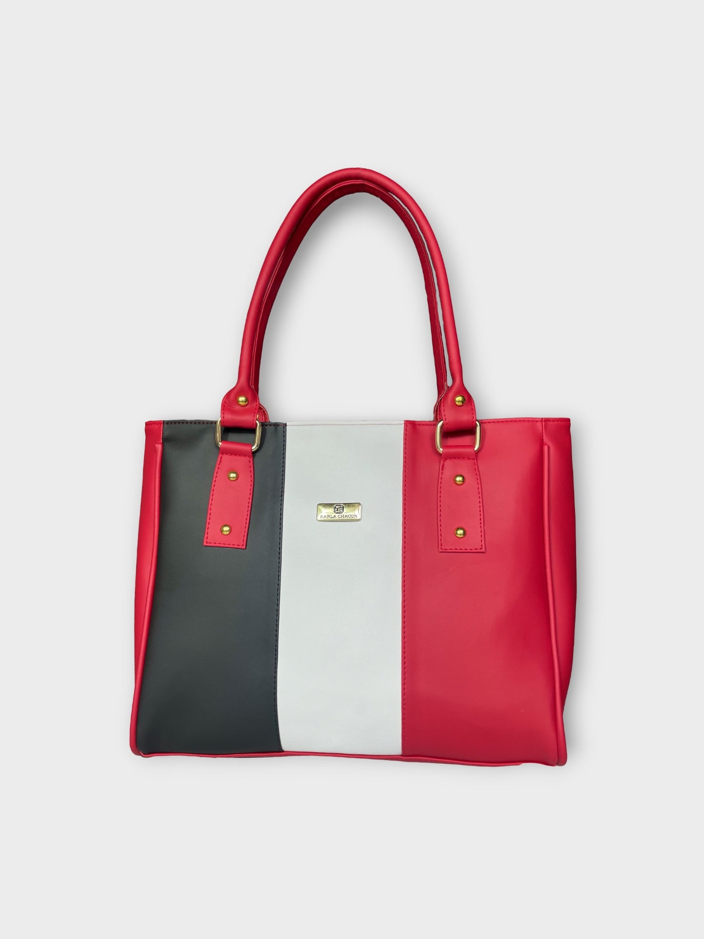 Bolso Gera con Monedero Tricolor - Negro, Miel y Rojo