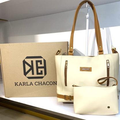 Cartera Gigi Beige Con Accesorio