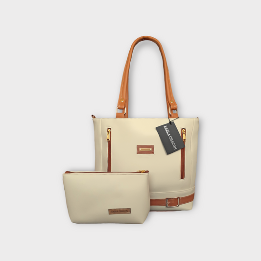 Cartera Gigi Beige Con Accesorio