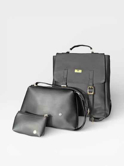 Set tres piezas Combo Morral Gina + Manos Libres Cuba + Monedero