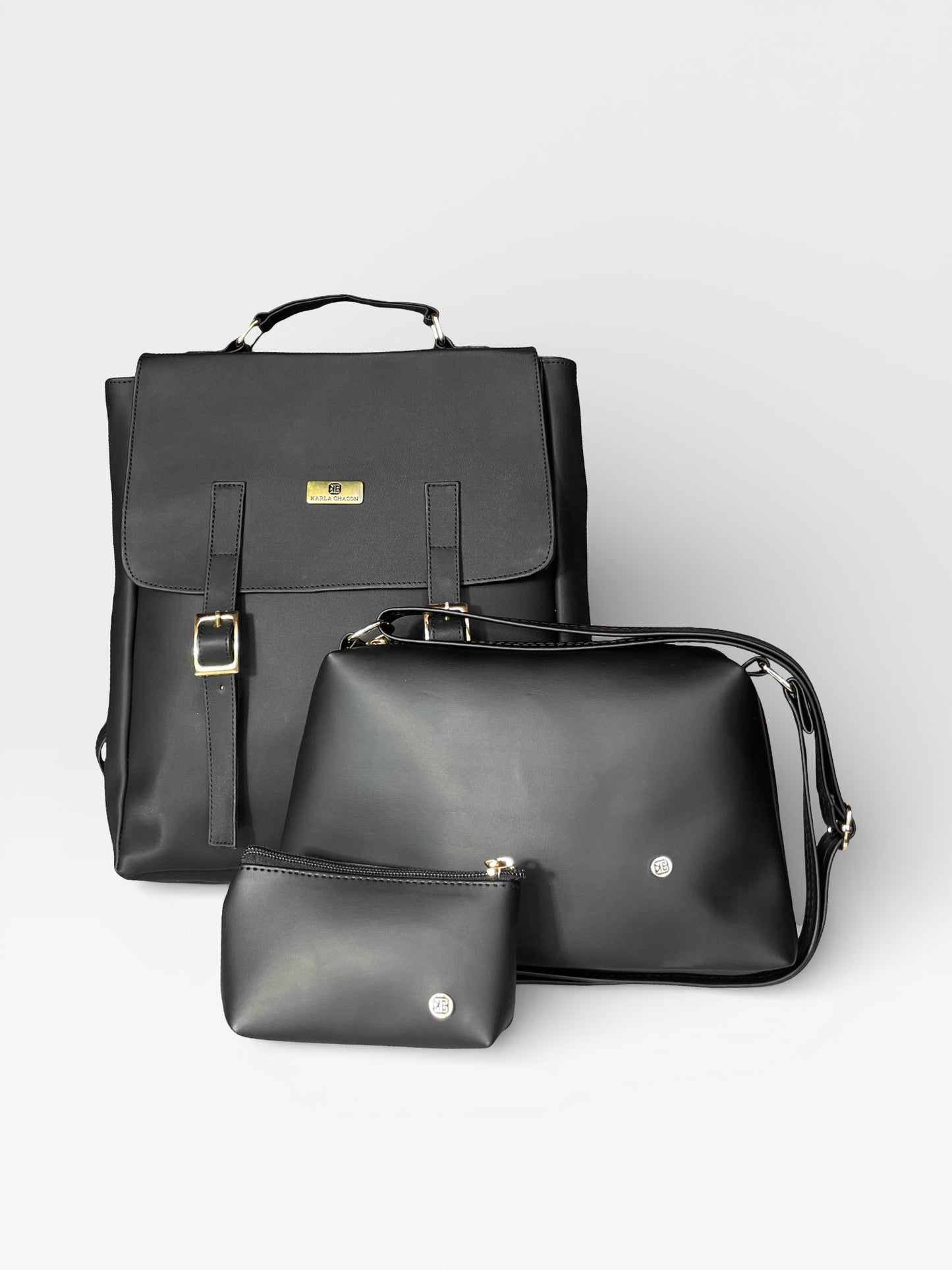 Set tres piezas Combo Morral Gina + Manos Libres Cuba + Monedero