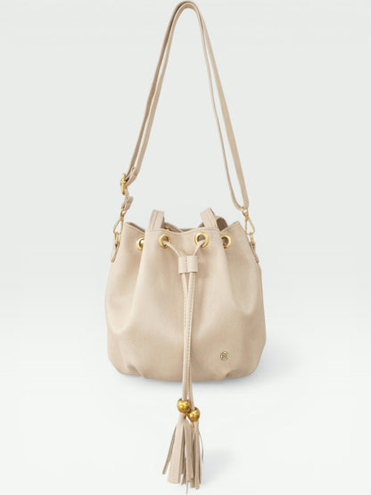 Bolso Bucket Iris Beige y Negro