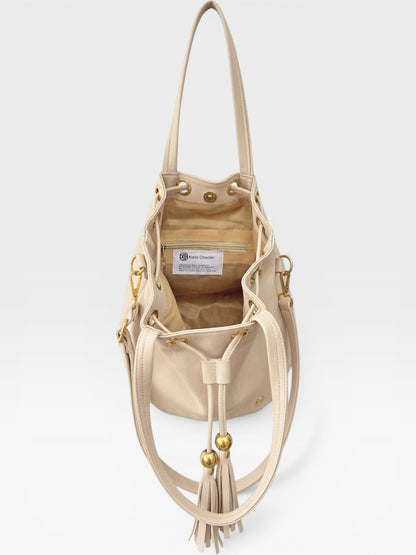 Bolso Bucket Iris Beige y Negro