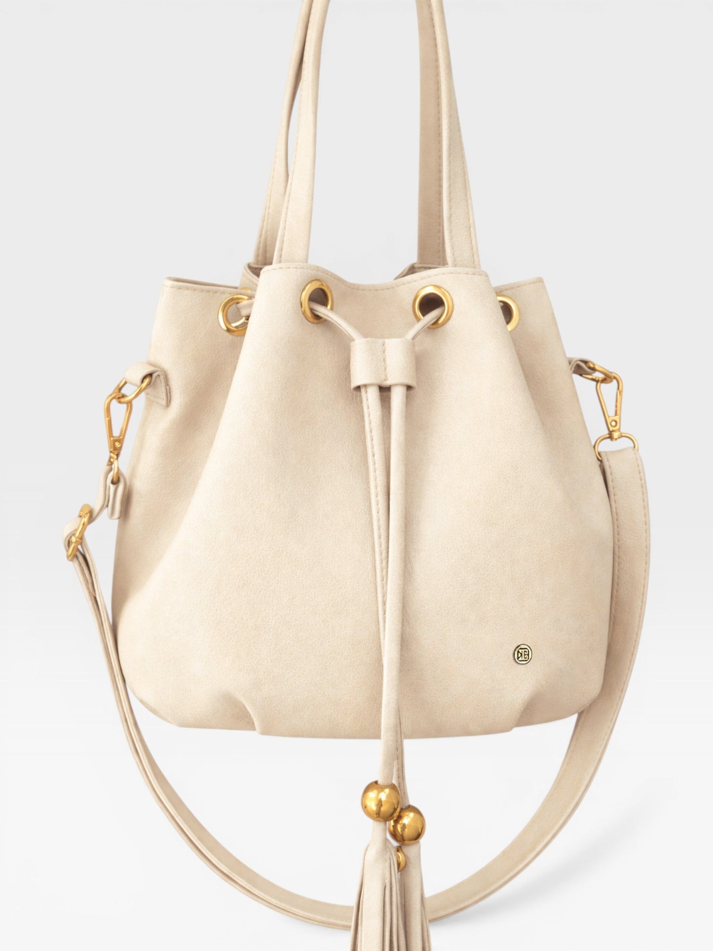 Bolso Bucket Iris Beige y Negro