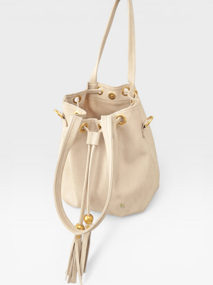 Bolso Bucket Iris Beige y Negro
