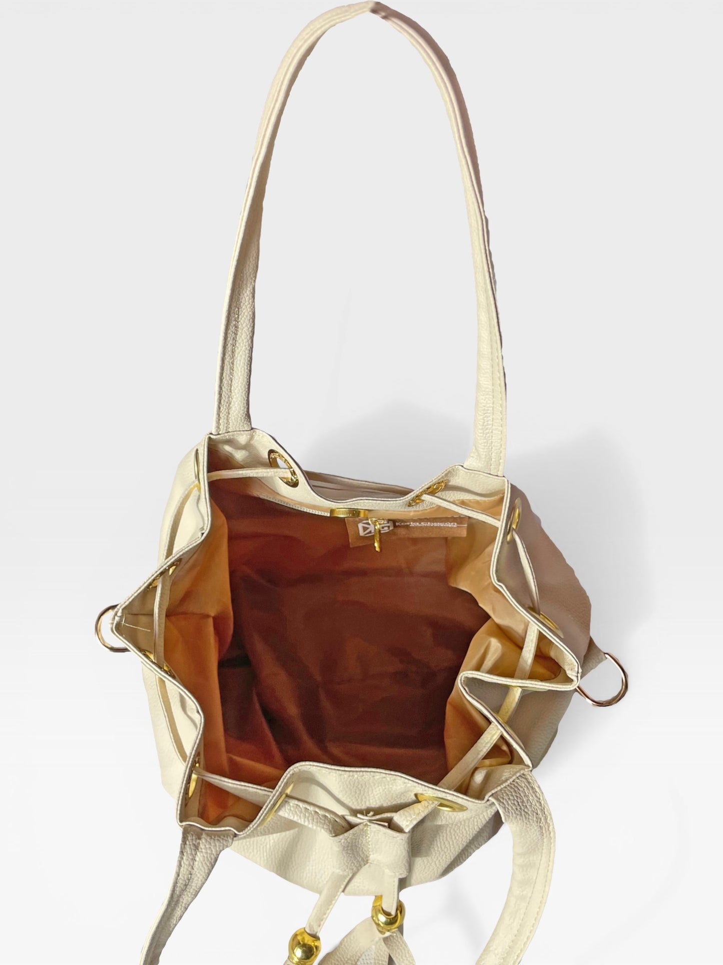 Bolso Bucket Iris Beige y Negro