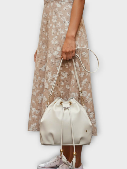 Bolso Bucket Iris Negro y Beige