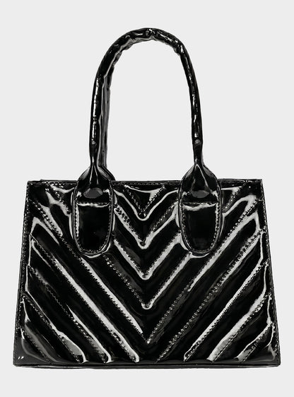 Bolso Doble Uso con Strap Removible Negro Brillante (Issa)