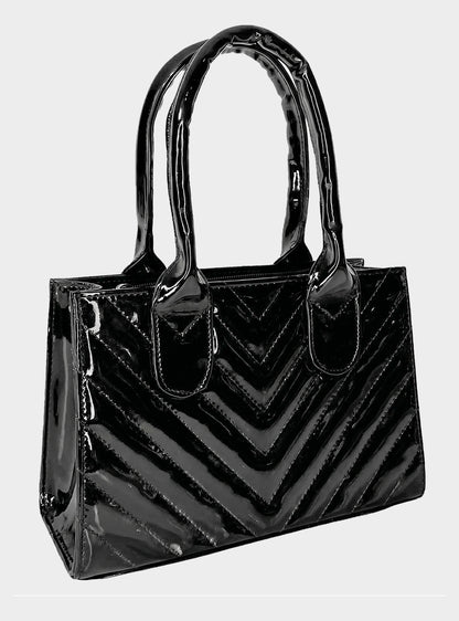 Bolso Doble Uso con Strap Removible Negro Brillante (Issa)