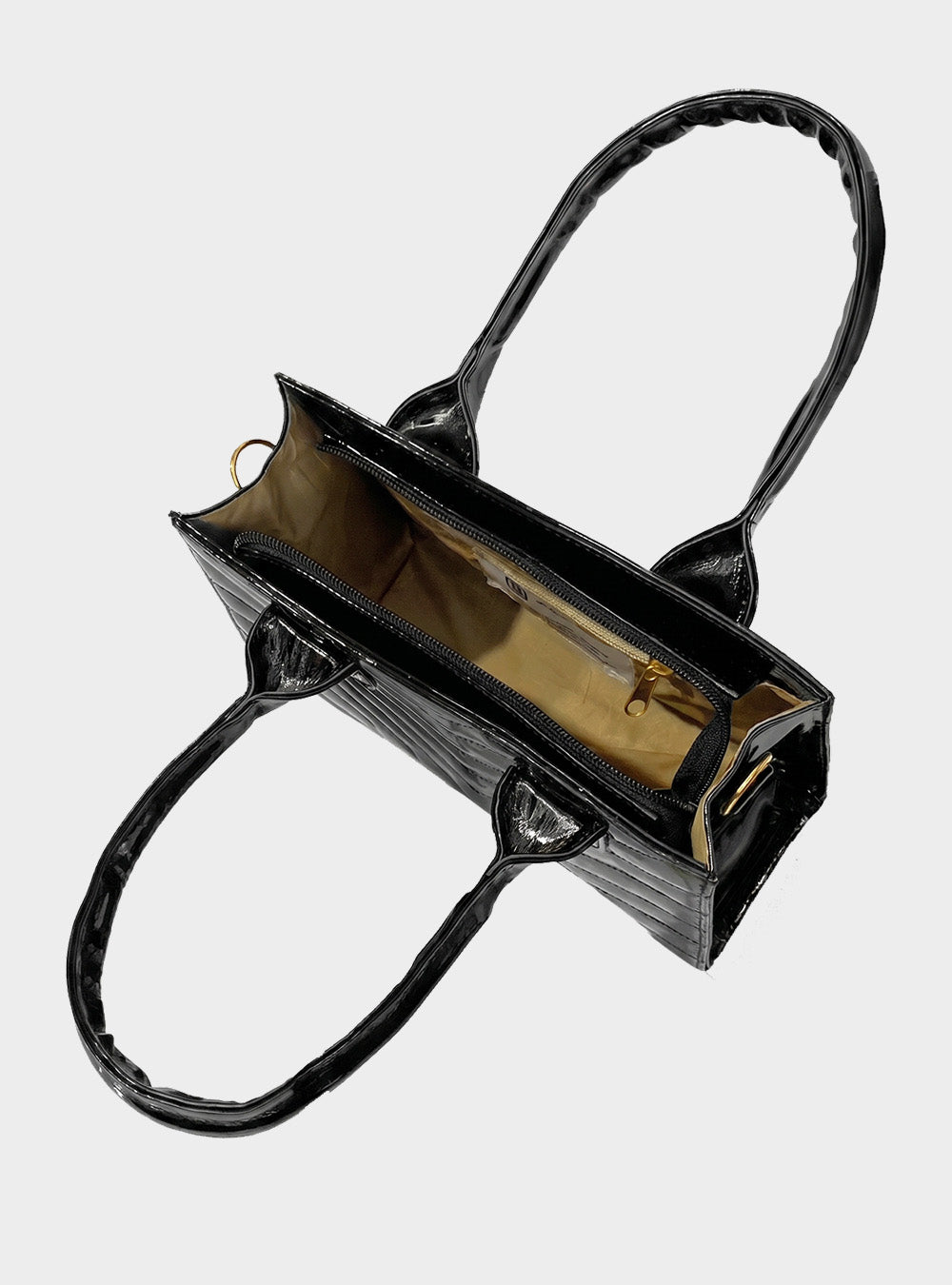 Bolso Doble Uso con Strap Removible Negro Brillante (Issa)