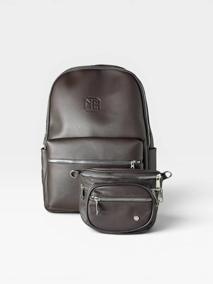 Set de Dos piezas Combo Morral Para Portatil + Riñonera (Jade-Sara)