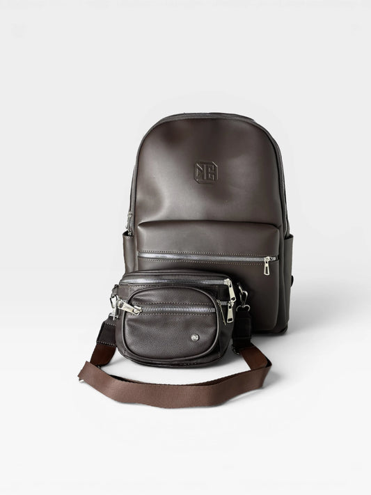 Set de Dos piezas Combo Morral Para Portatil + Riñonera (Jade-Sara)