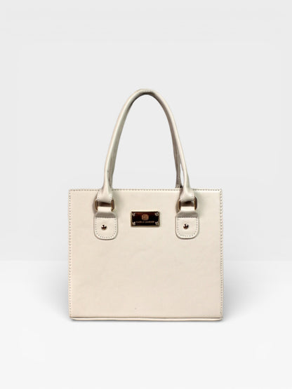 Bolso Cartera Estructurada Con Strap Desmontable - Negro y Crema (Jess)