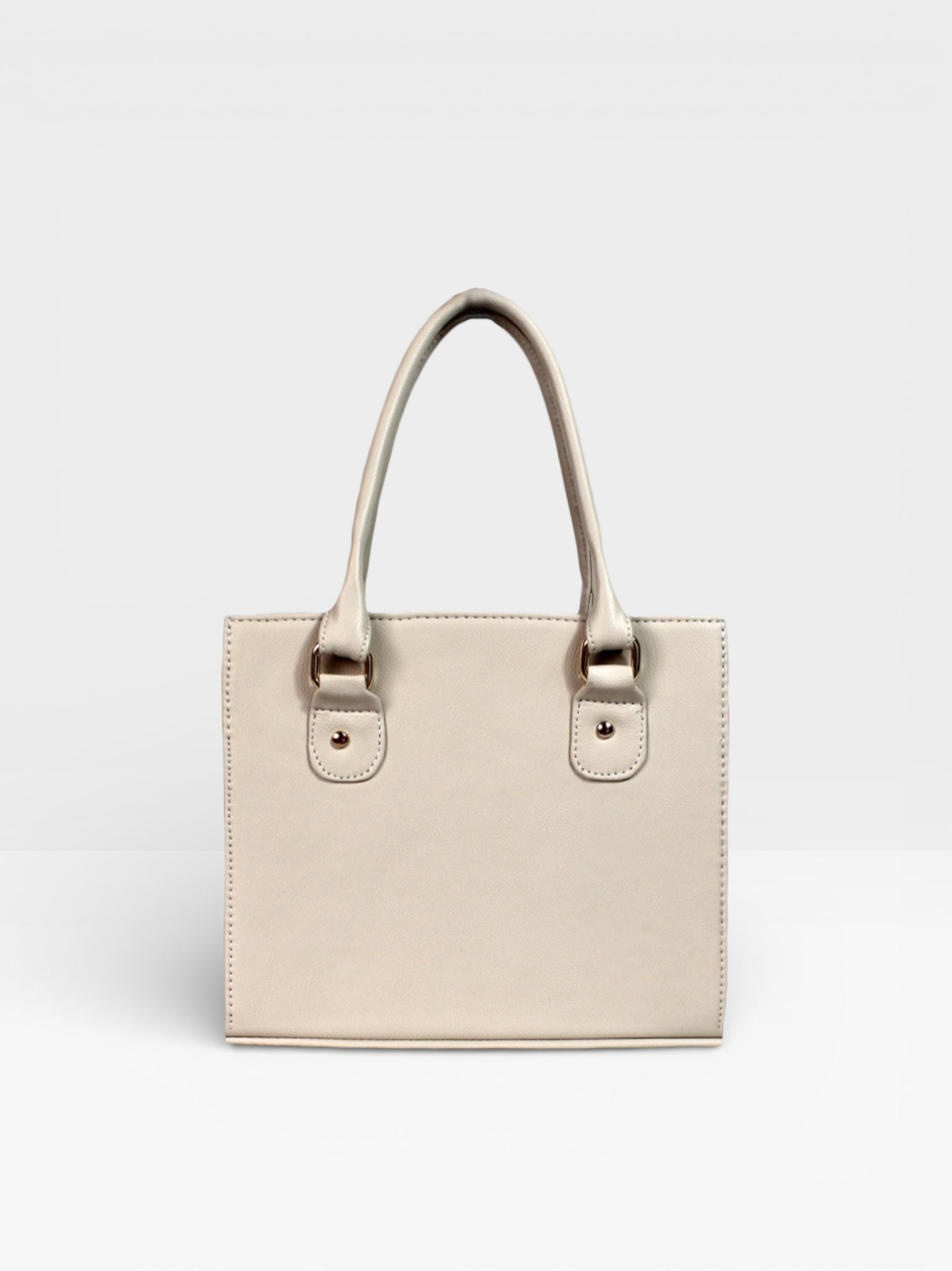 Bolso Cartera Estructurada Con Strap Desmontable - Negro y Crema (Jess)