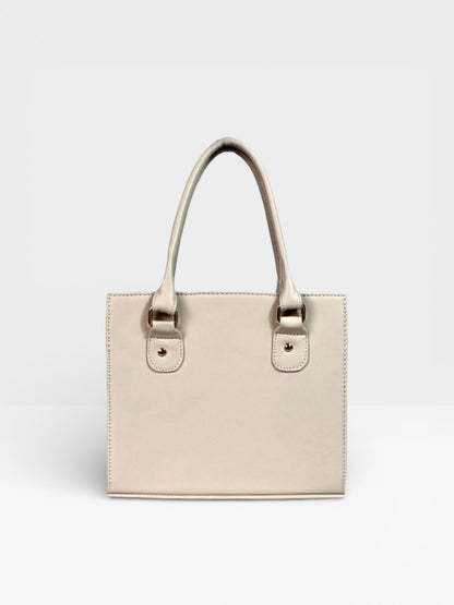 Bolso Cartera Estructurada Con Strap Desmontable - Negro y Crema (Jess)