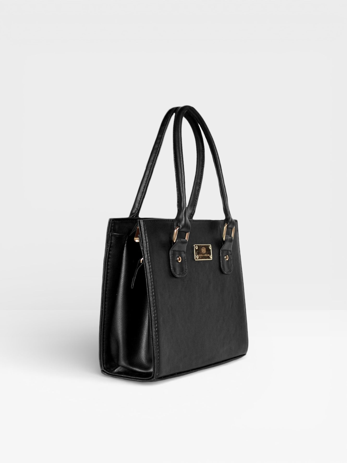 Bolso Cartera Estructurada Con Strap Desmontable - Negro y Crema (Jess)