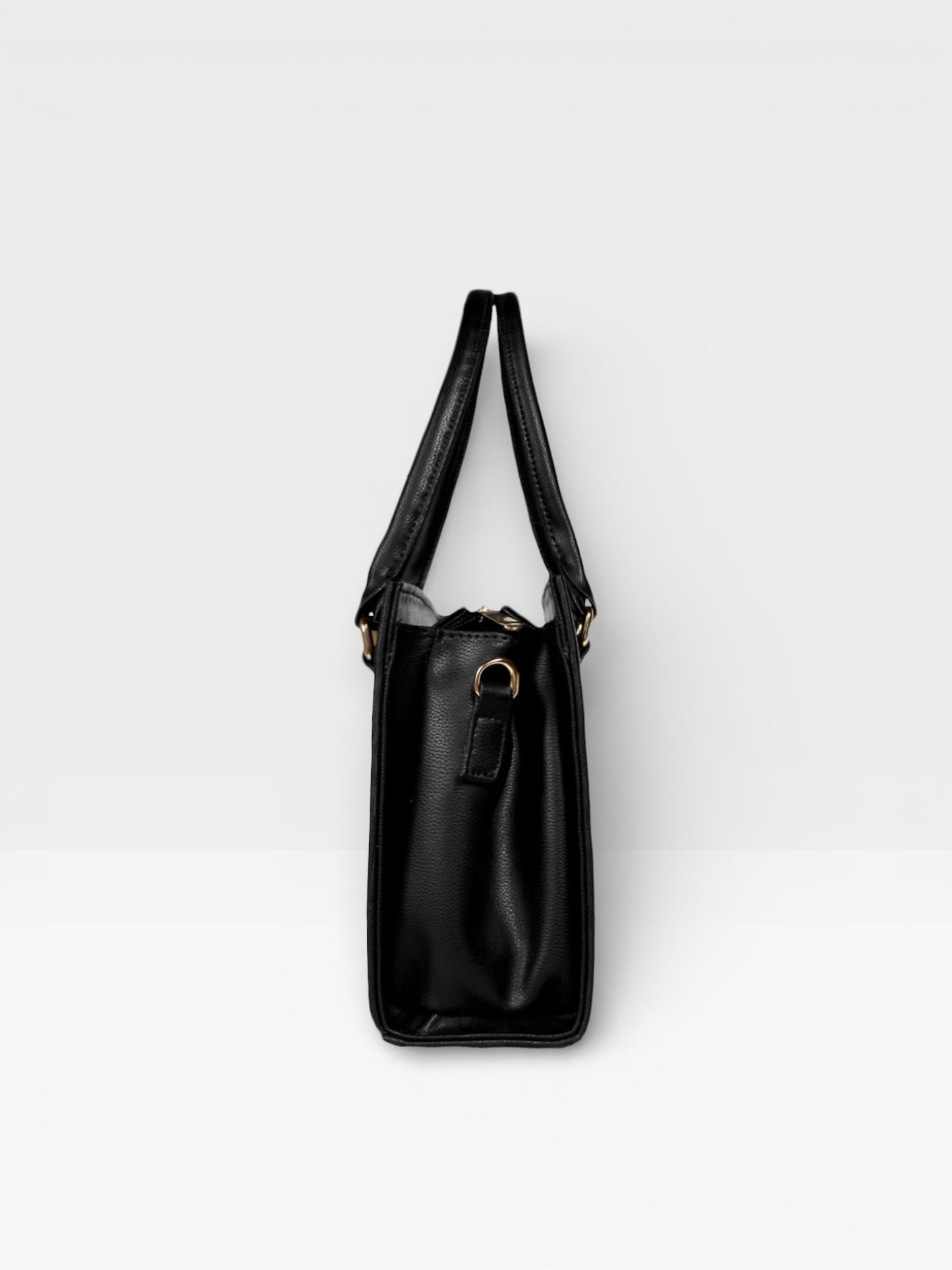 Bolso Cartera Estructurada Con Strap Desmontable - Negro y Crema (Jess)